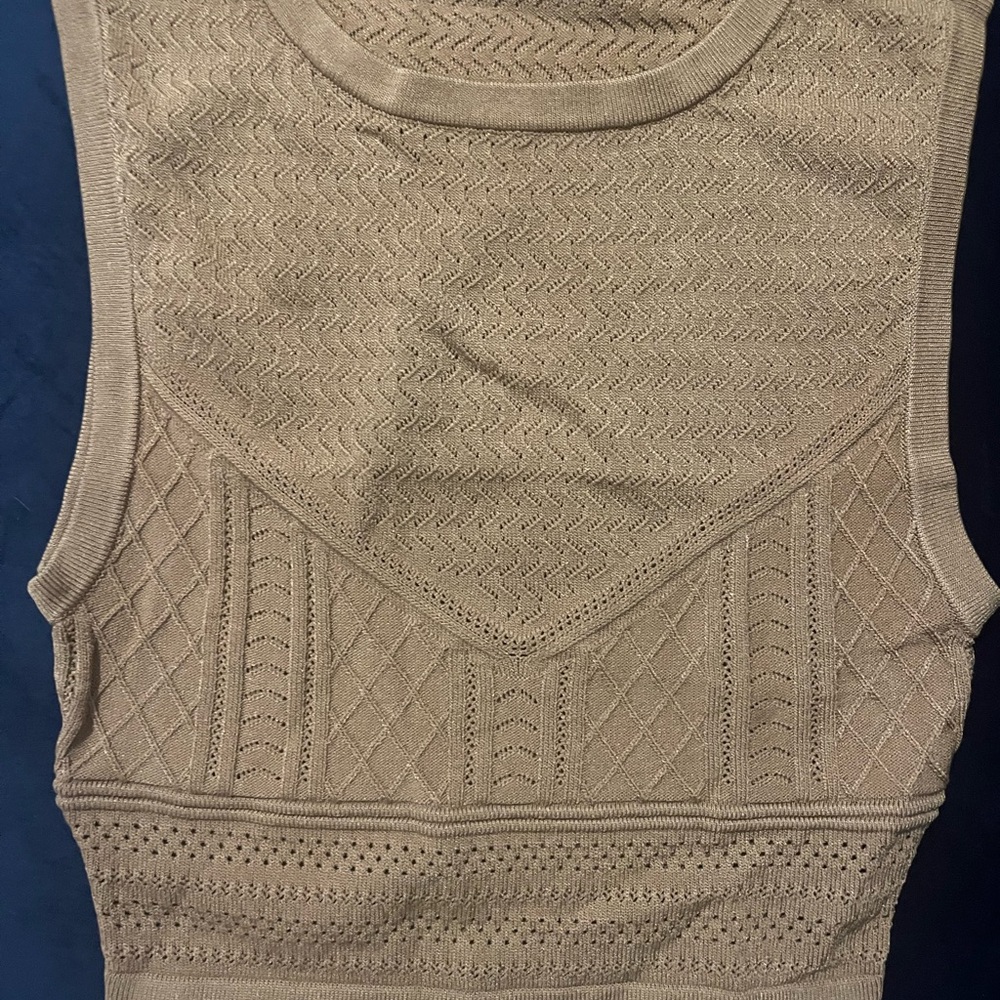 Babaton Textured Beige Tank Top